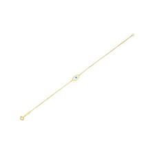 14k Yellow Gold MOP Evil Eye Bracelet 1.00 mm