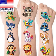 Larger Temporary Tattoos for Kids Stocking Stuffers, 102 Styles Mixed Cute Anima
