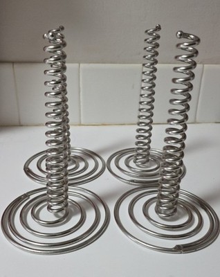 4 Stainless Onion Ring Spiral Towers 7'' tall.