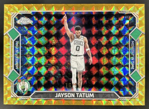 2025-26 Topps Chrome Update Jayson Tatum Moment In Time Gold Geometric #/50