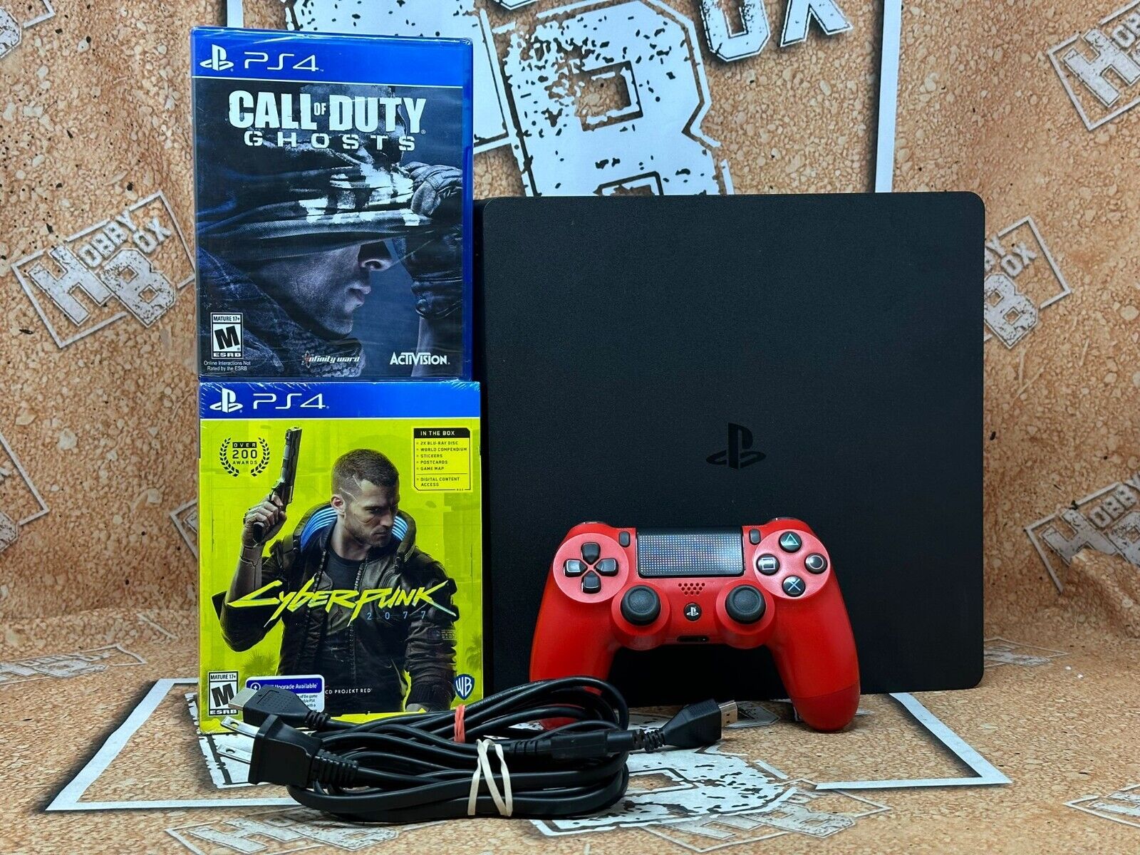 Ps4 Slim, 1Tb, 1 controle, 3 jogos de CD