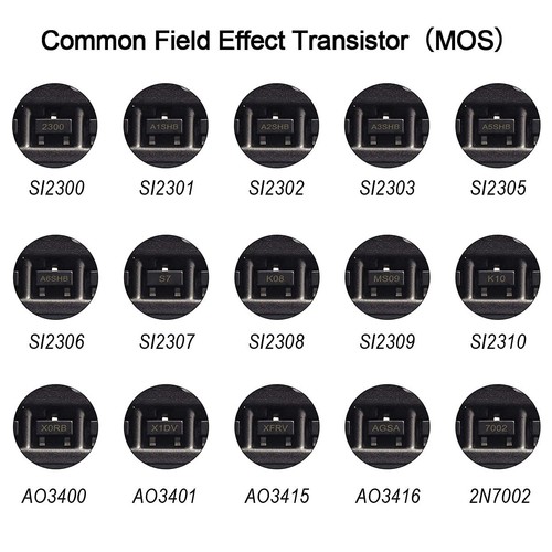 500PCS SMD Transistor Kit 50 Values of BJT MOSFET Schottky Switching Parts - Picture 5 of 6