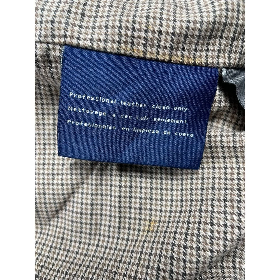 Chaps Men's Brown Jacket Leather Full Sleeve & Zipper Collared Size XL - Image 2 of 4