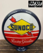 SUNOCO RACING GASOLINE Reproduction 13.5" Gas Pump Globe - (Dark Blue Body)