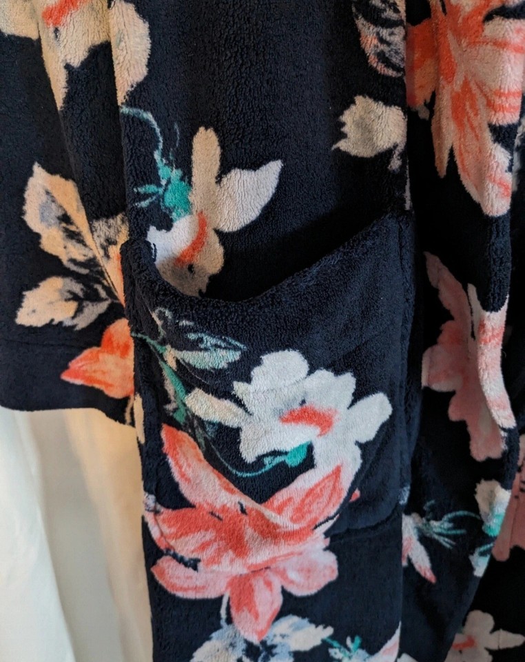 Joules Navy Floral Rita Dressing Gown Size Small/Medium 8 10 12 eBay