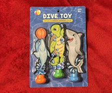 DIVE TOY 3 PACK SET - Fun Way To Improve Swimming Skills! - Shark Dolphin Turtle