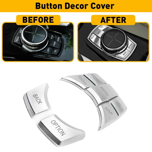 Chrome iDrive Multi Media Button Decor Cover Trim For BMW 1 3 4 5 6 Series X5 X6 - 第 11/12 張圖片