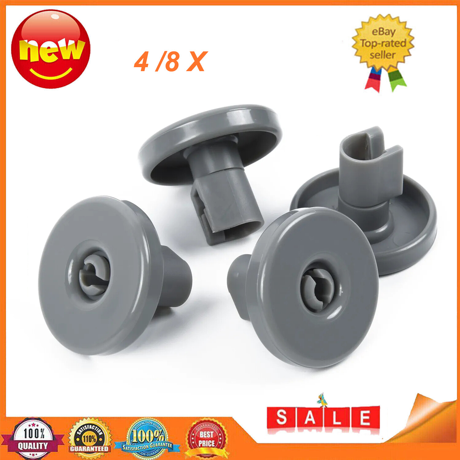 4/8X Dishwasher Lower Basket Wheels for AEG Favorit Privileg Zanussi