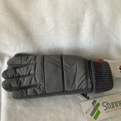 Stunner Toray Gray Knit Nylon Cotton Thinsulate Gloves Size XL New With Tags - Afbeelding 5 van 7