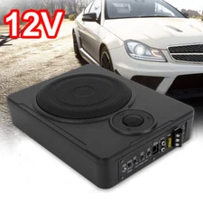 600W Slim Under-Seat Subwoofer Powered Car Truck Sub w/ Amp Kit Speaker 8 "