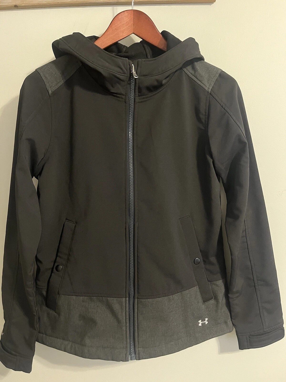 Under Armour Storm 1 Womens Small Rain Jacket Water Resistant Hooded Black Gray
Opens in a new windo