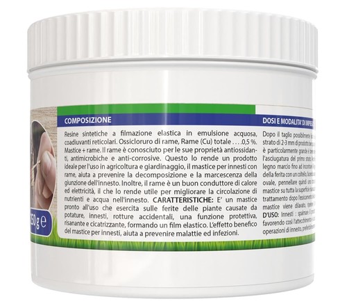 Mastice Per Innesti E Potature - Con Rame - Antibatterico Piante Alberi 250g - Foto 4 di 5