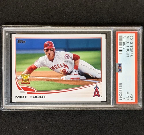 2013 Topps #27 Mike Trout SLIDING Rookie CUP Mint PSA 9 MINT