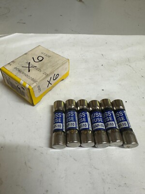 BUSSMANN BAF-10 FUSES 10A/250V (BOX OF 6) NEW FREE SHIPPING