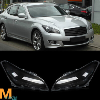 2X Clear Headlight Lens Shell Cover Clear For 2011-2012 Infiniti M25 M35 M37 M56