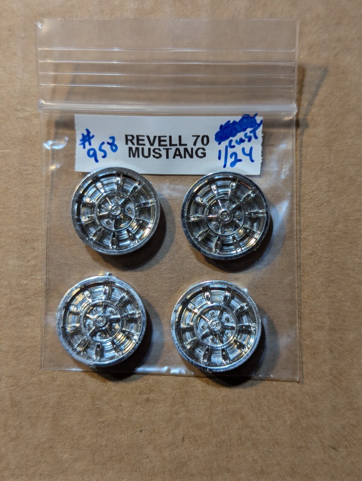 Revell 1/24 Scale 70 Ford Mustang Custom Wheels Model Kit #958-image