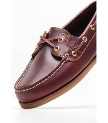 TIMBERLAND WOMEN'S 2-EYE CLASSIC BOAT LEATHER SHOES BURGUNDY