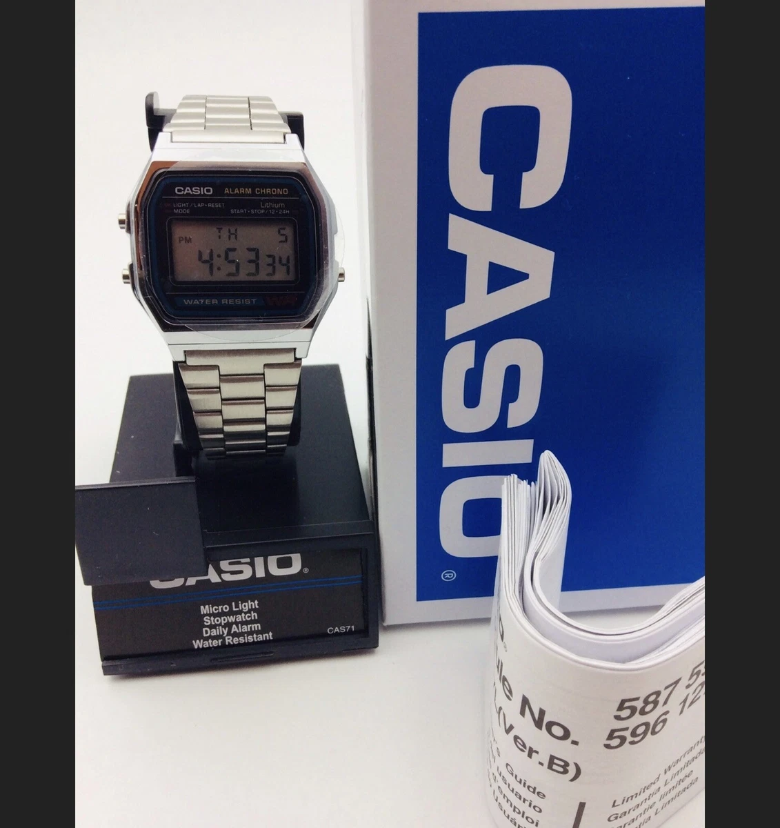 Casio Reloj Clásico Hombre #A158W-1, plateado, Reloj de cuarzo, digital,  casual, movimiento de cuarzo