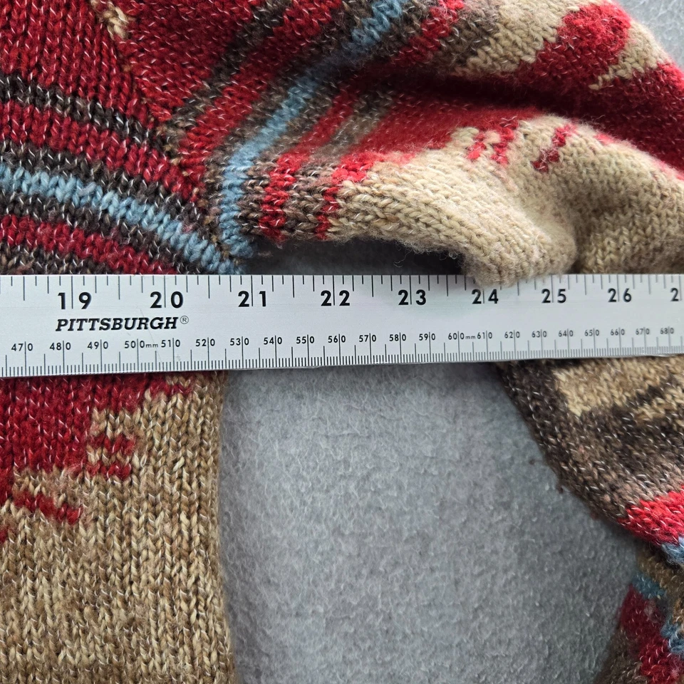 Suéter de mujer Jill mediano rojo cárdigan geométrico suroeste azteca LEER Foto 4 de 4