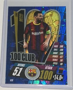 Match Attax 2020 21 Topps Hundred 100 Club Lionel Messi Fc Barcelona Ebay