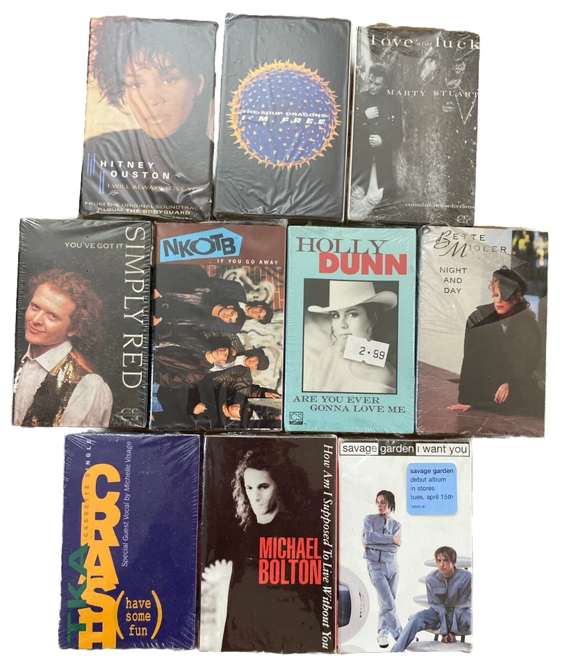 10 Cassette Tape Singles Cassingles Lot Of 10 Whitney Houston, TKA, NKOTB - Image 3 of 4