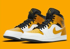 AUTHENTIC NIKE AIR JORDAN 1 Mid SE University Gold Black 554724 170 Men size