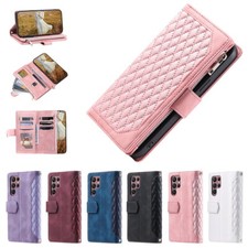 For Samsung S23 Ultra S22 Plus A53 A52 5G Leather Wallet Flip Hard Case Cover