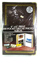 Vintage Photo Album 300 Bi Directional Slip In Pocket Brown 4 x 6 Prints NIP NOS