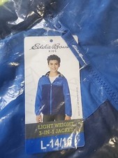 Eddie Bauer Kids 3x1 Jacket Light Weight For Boys Blue Size 14-16