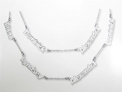 Special Order Sterling Silver 4 Names Multiple Station Design Necklace New Gift