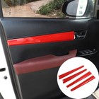 4PCS Red ABS Interior Door Panel Cover For Toyota Hilux 2015-21 Accessories