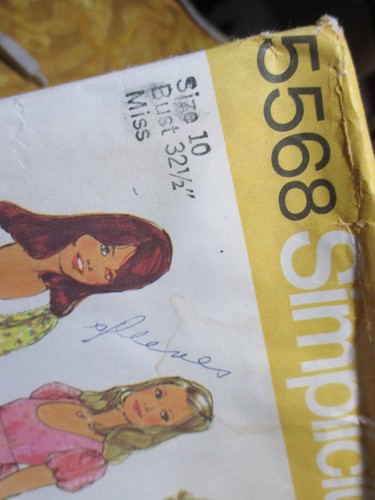 Vintage 1970s Simplicity 5568 dress sewing pattern miss 10 bust 32.5 cottagecore - Picture 2 of 7