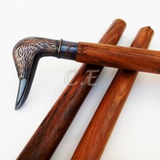 Brass Antique Designer Duck Head Handle Wooden Vintage Walking Cane Style Stick