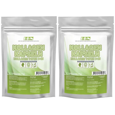 DDN Kollagen - 240 Kapseln 1500mg / Tag - 100% Rinder Collagen Hydrolysat Peptide