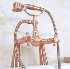 Antique Red Copper Brass Bathroom Claw foot Tub Faucet With Hand Shower sna162