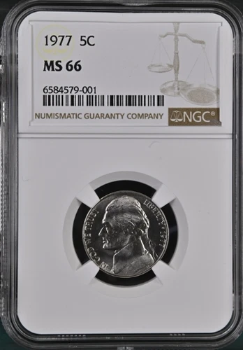 1977 Jefferson Nickel NGC MS 66