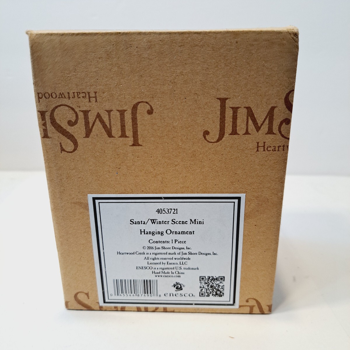 Jim Shore Heartland Creek SANTA WINTER SCENE MINI HANGING ORNAMENT