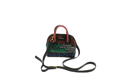 🔥 Balenciaga Black Graffiti Leather Ville XXS Crossbody Epsom