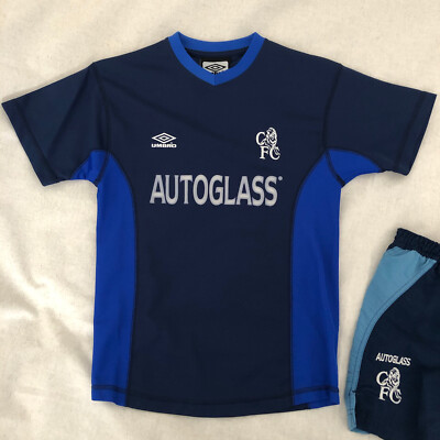 UMBRO CHELSEA F.C. AUTOGLASS 99/01 Kids Shirt 140-146cm