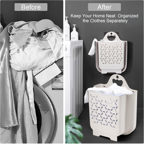 Wäschekorb faltbar Wäschekorb 2 Packungen Wäschekorb tragbar schmutzig - Bild 4 von 9