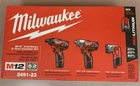 Cordless 3 Tool Combo Kit Screwdriver Impact Wrench Worklight 12V Lithium Ion