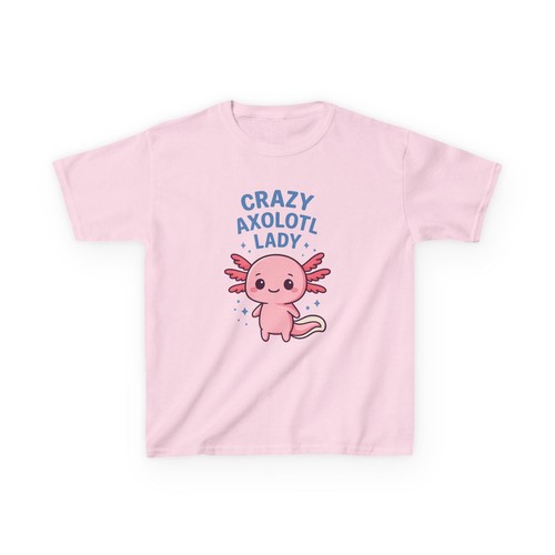 Crazy Axolotl Lady Kids Heavy Cotton Tee, Cute Axolotl Shirt, Adorable Aquatic - Picture 30 of 33
