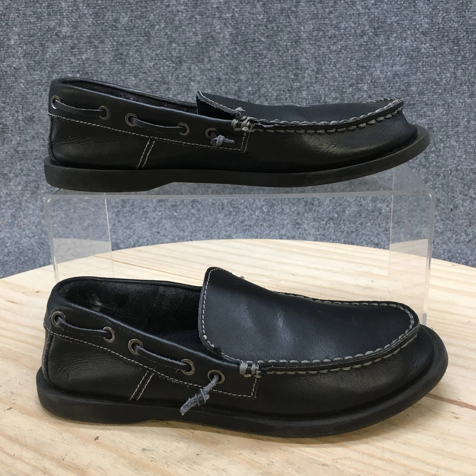 Mocassim Kenneth Cole Reaction Boys Youth 1,5 M See Saw couro preto slip on - Imagem 2 de 4