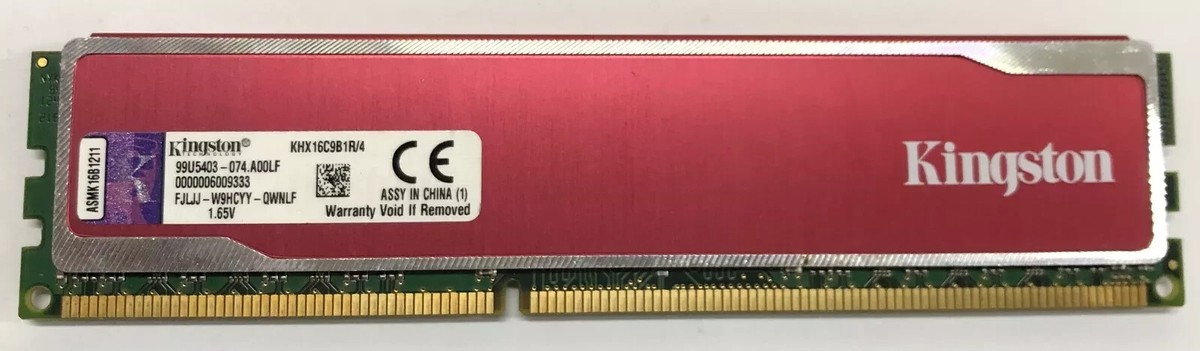 Kingston HYPERX 4GB 1x4GB 1600MHZ KHX16C9B1R/4 DIMM CL9 GAMING RAM