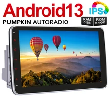 Pumpkin Double DIN 10.1" Android 13.0 Car Stereo 6GB 64GB Carplay Head Unit WiFi