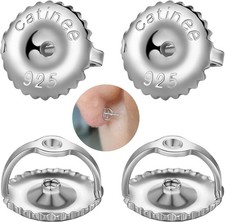 2 Pairs14K Gold Plated Screw Earring Backs 925 Sterling Silver Screw on Earring