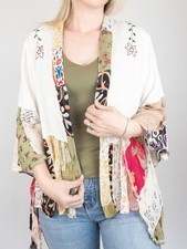 Young Threads Boho Embroidered Kimono Cardigan Multi