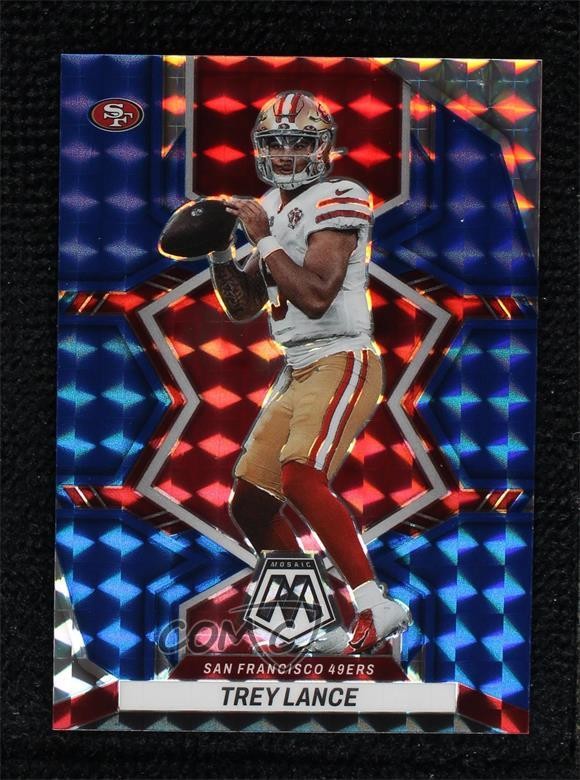 2022 Panini Mosaic Blue Mosaic Prizm 27/99 Trey Lance #175 0wx2