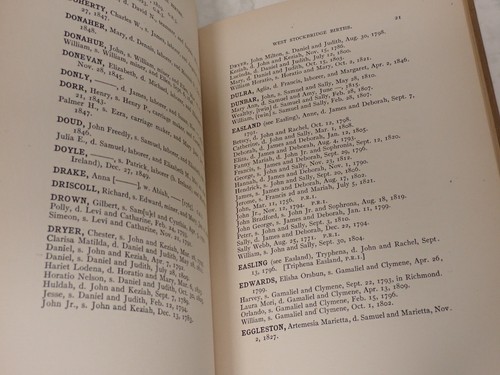 Vital Records West Stockbridge Massachusetts To 1850 Births Deaths Marriages - Picture 6 of 6