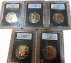 5 Kennedy Half Dollars in INB Holders 1978-S Proof + 1980 1997 2000 Set Lot